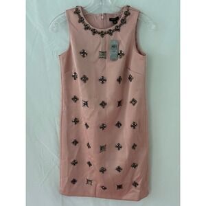 Ann Taylor Petite Pink Jewel Embellished Sleeveless Party Dress‎ 00P NWT